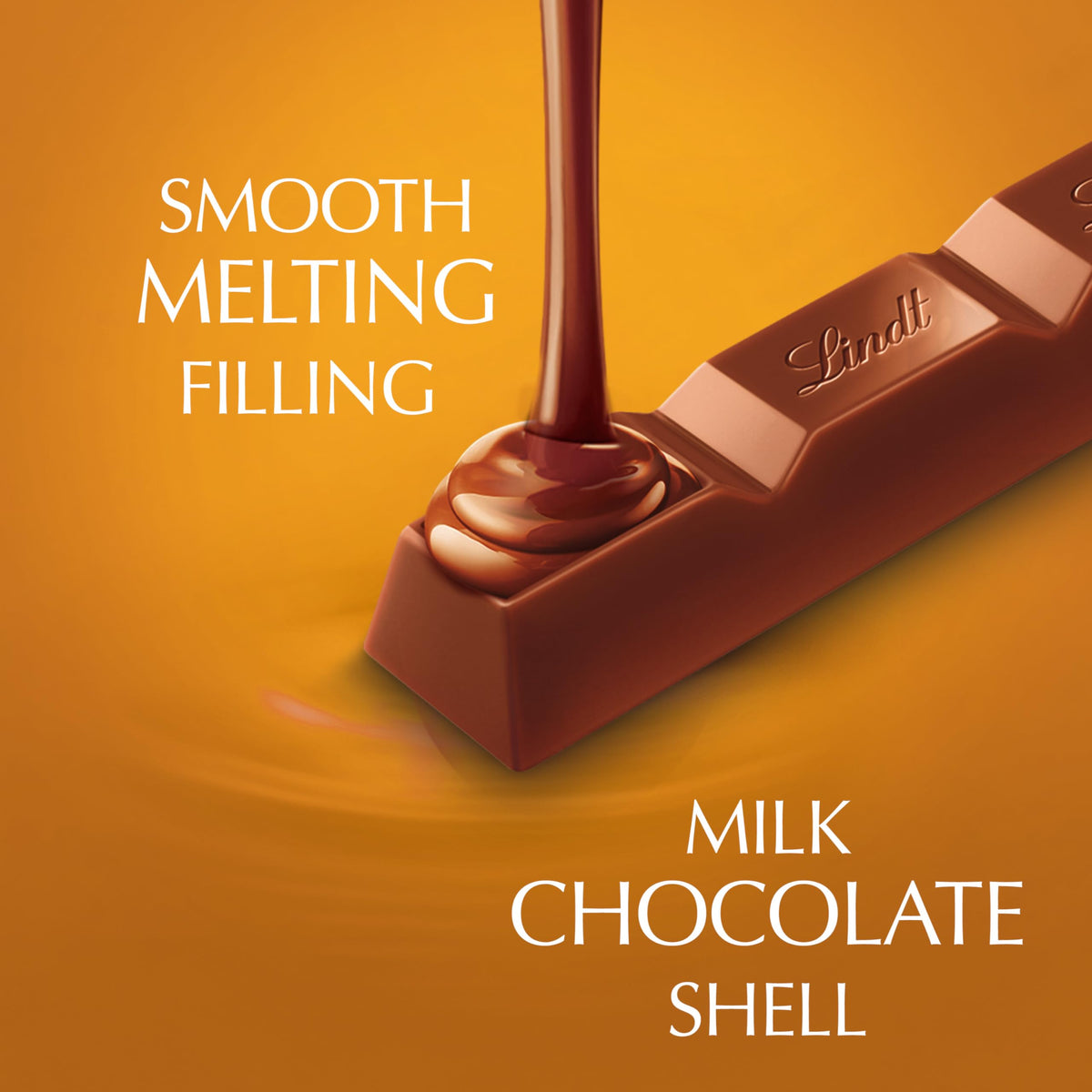 Lindt LINDOR Caramel Milk Chocolate Truffle Bar — 24 Pack, Smooth Melting Center