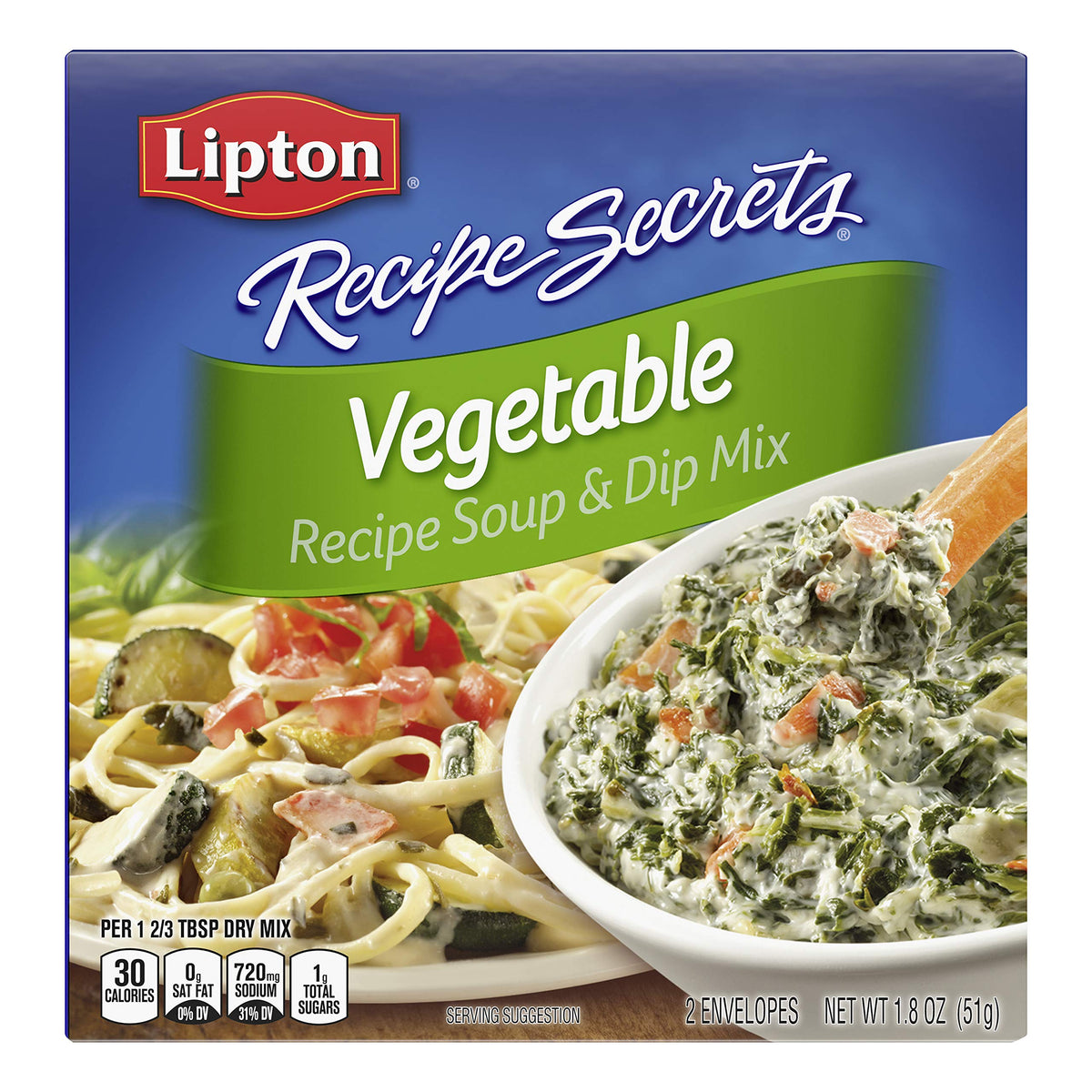 SOUP SECRETS Lipton Recipe Secrets Vegetable Soup & Dip Mix (1.8 oz) – Pack of 12