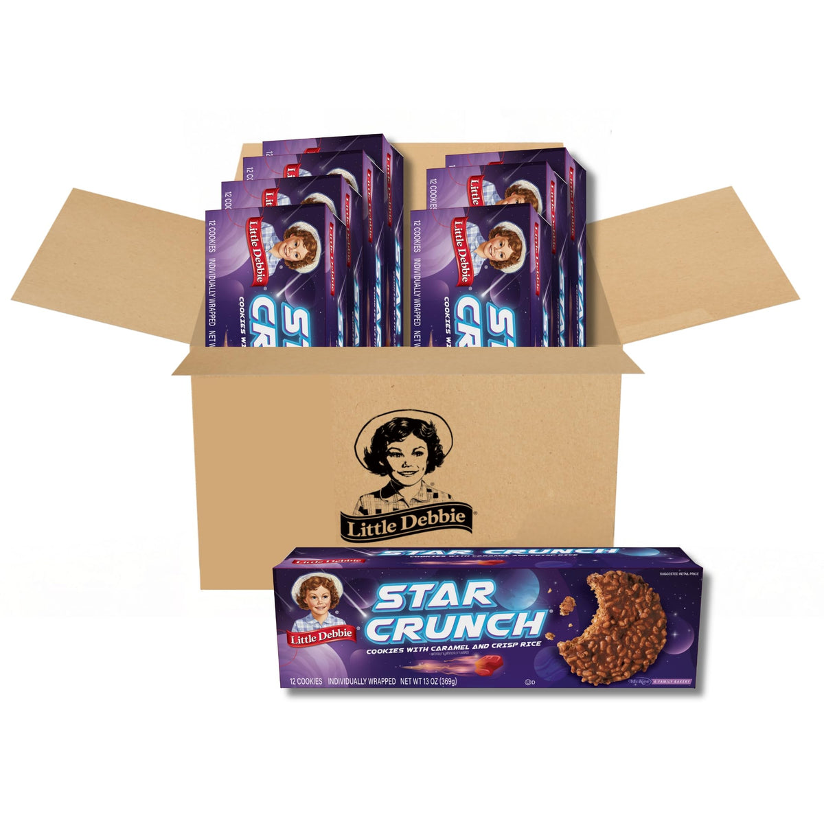 Little Debbie Star Crunch Cosmic Cookies – 96 Cookies (8 Boxes)