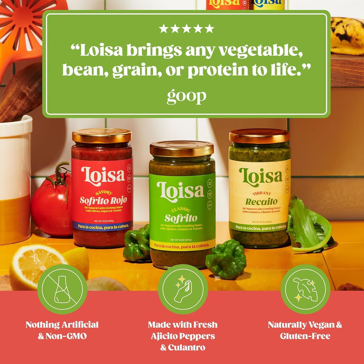 Loisa Sofrito Sampler 3-Pack: Classic, Rojo & Recaito | Pure Latin Flavor, Non-GMO