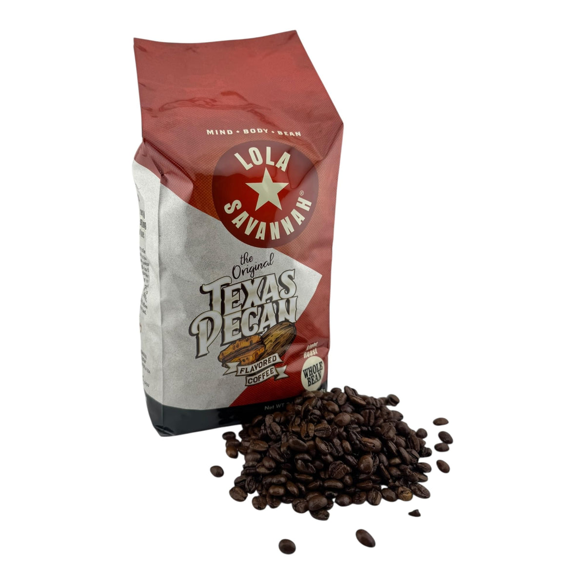 Lola Savannah Texas Pecan Whole Bean Coffee, 2lb – Caffeinated Flavor
