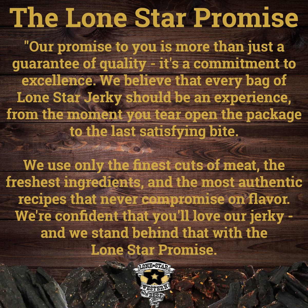 Lone Star Original Hickory Smoked Beef Jerky — 1 lb Resealable Bag | High Protein Snack