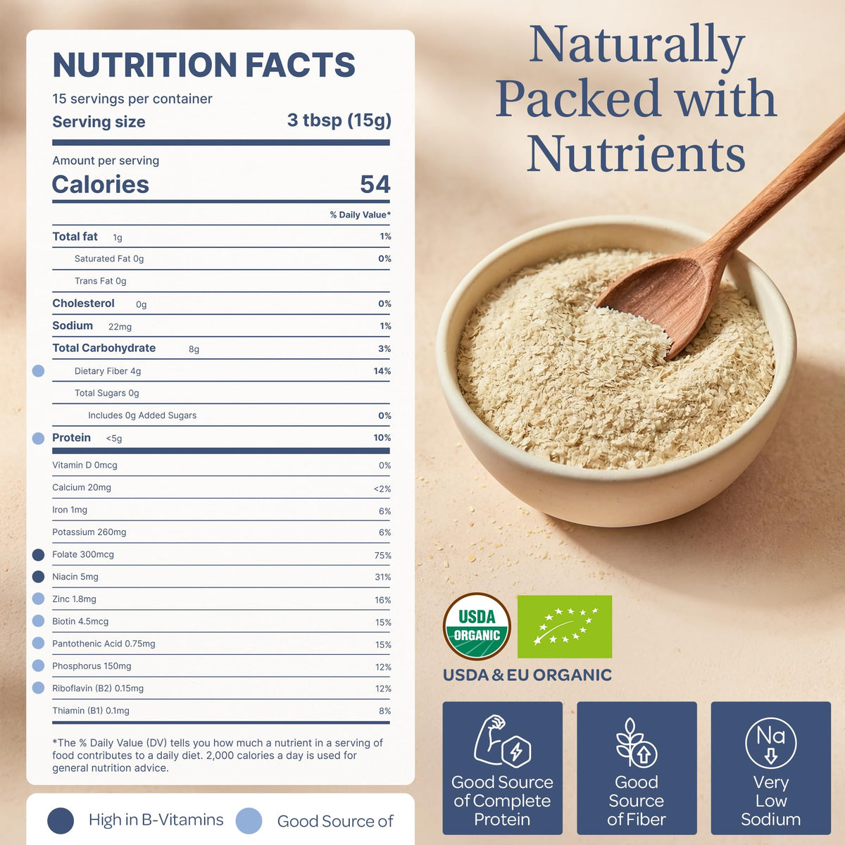 LOOV Organic Non-Fortified Nutritional Yeast Flakes - Vegan, Gluten Free, Non-GMO, No Added Salt or Sugar - 8 oz