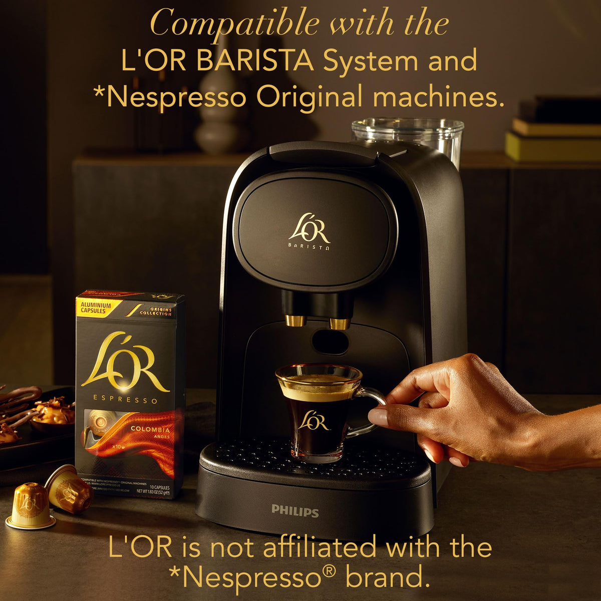 L'OR Espresso Capsules Colombia, 100 Count – Compatible with L'OR BARISTA & Nespresso Original