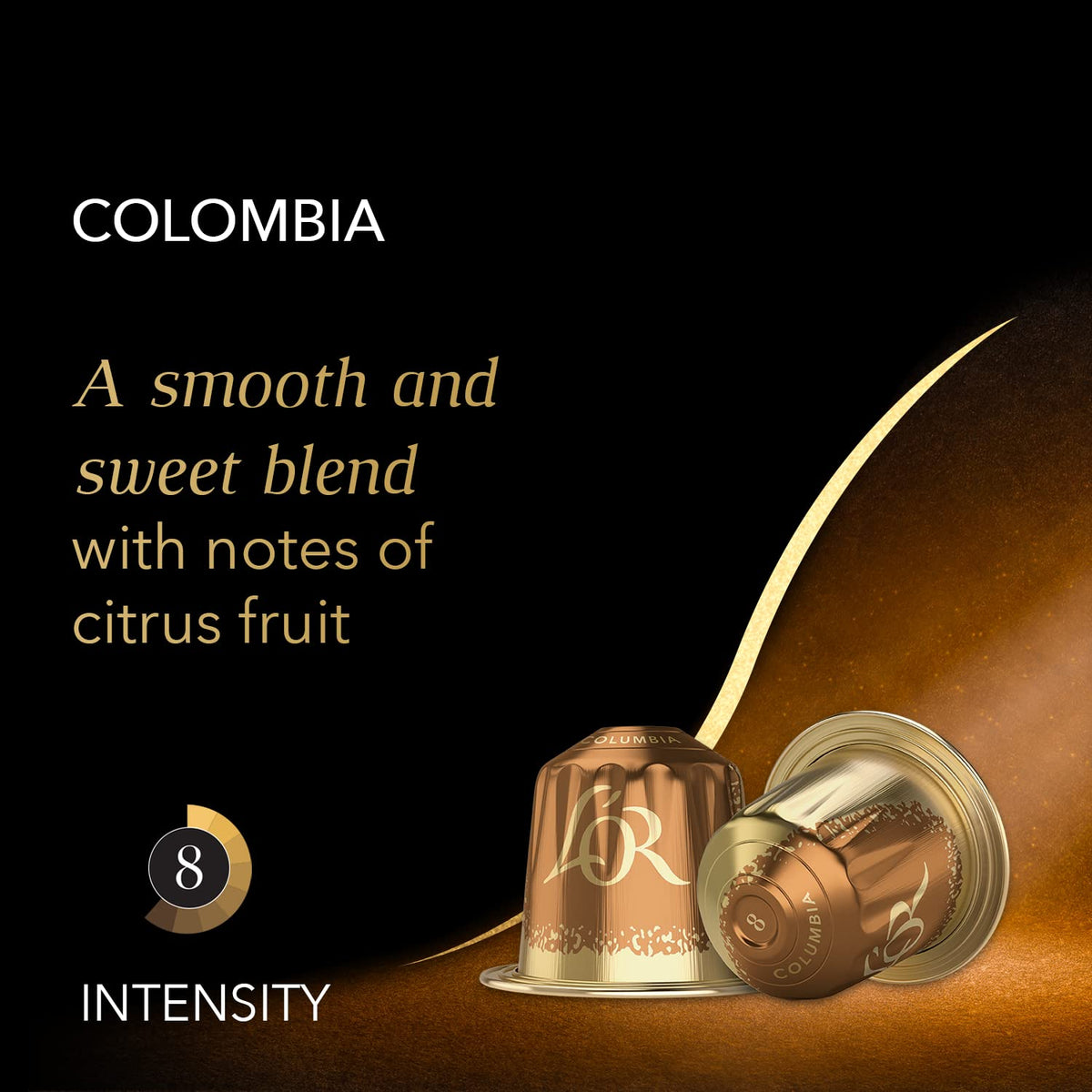L'OR Espresso Capsules Colombia – 40 Count, Single-Serve Aluminum Pods for Nespresso Original Machines