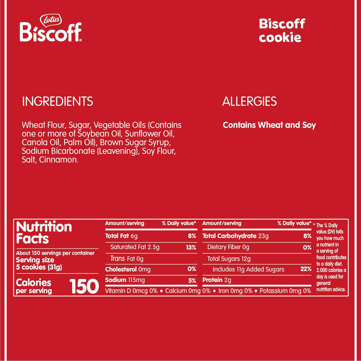 Lotus Biscoff Cookies – Caramelized Biscuit, 150 Individually Wrapped, Vegan