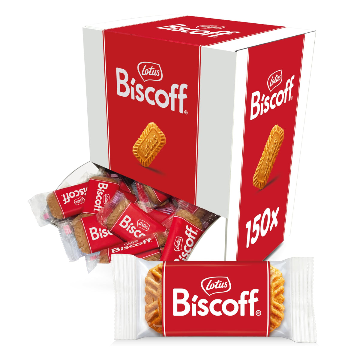 Lotus Biscoff Cookies – Caramelized Biscuit, 150 Individually Wrapped, Vegan