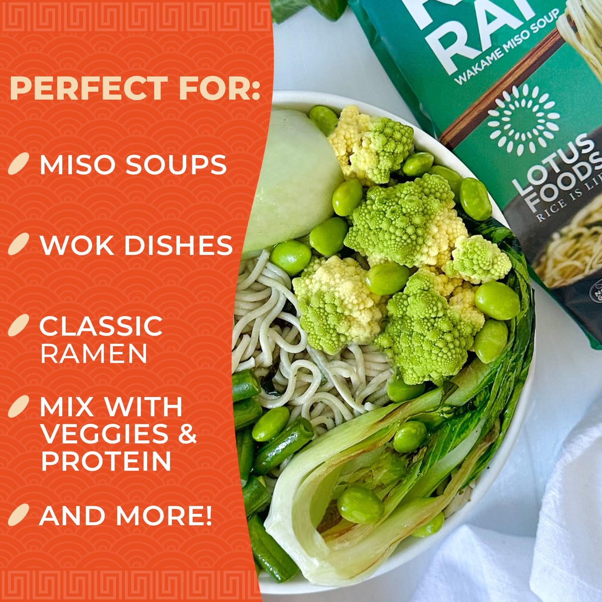 Lotus Foods Bulk Organic Rice Ramen Variety Bundle – Jade Pearl, Millet & Brown Rice (Gluten Free) 2.8 oz Bags x10