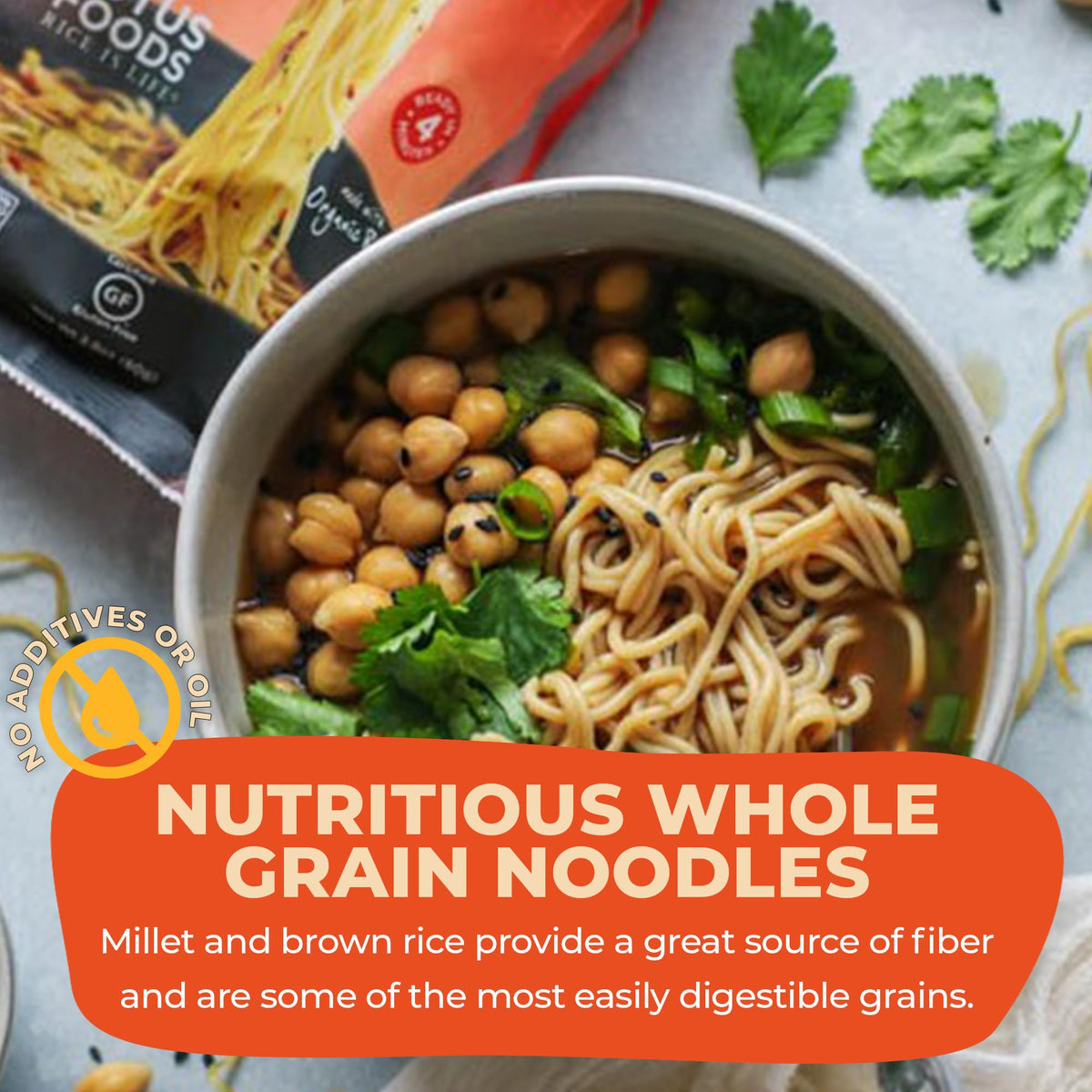 Lotus Foods Organic Millet & Brown Rice Ramen Noodles with Red Miso Soup – Gluten-Free Easy to Cook, 10-Pack (2.8 oz each)
