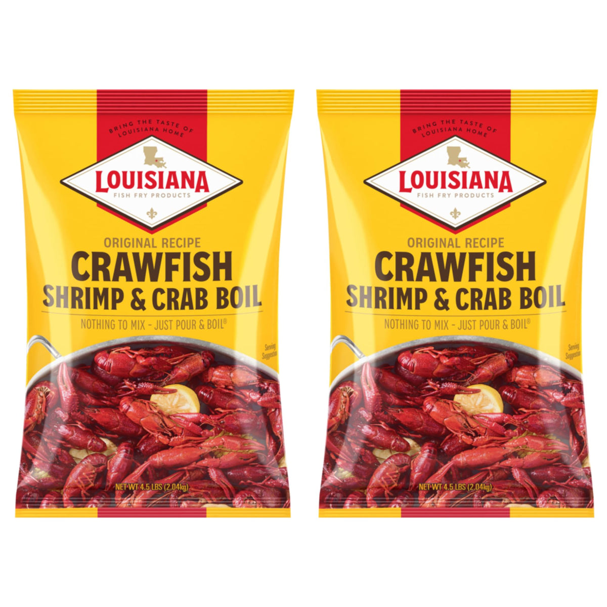 Louisiana Fish Fry Crawfish, Shrimp & Crab Boil Seasoning – Spicy, Low-Salt Cajun Blend (4.5 lb Pack of 2)