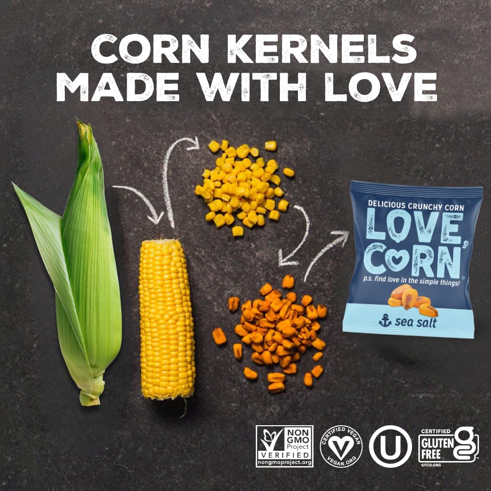LOVE CORN Fab Four: Sea Salt, BBQ, Salt & Vinegar, Hot Spicy – Gluten Free & Vegan