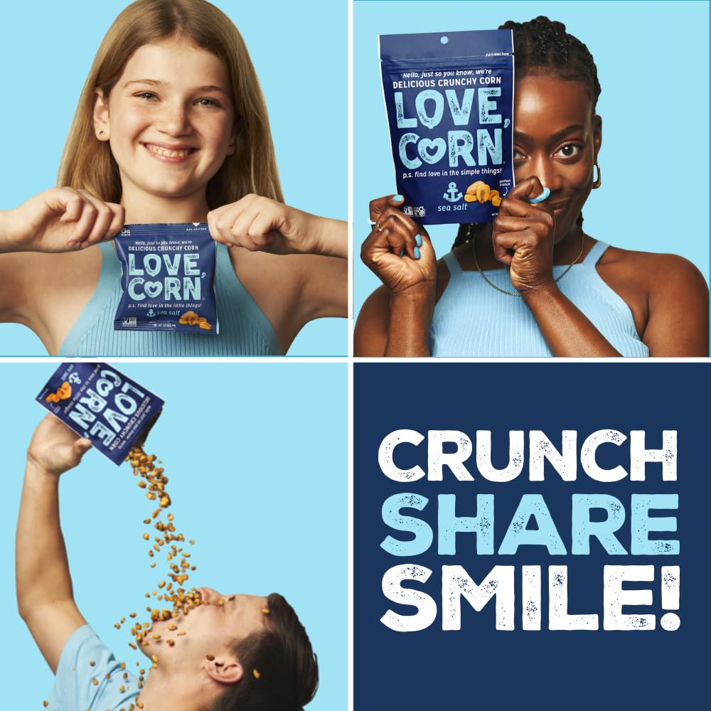 LOVE CORN Fab Four: Sea Salt, BBQ, Salt & Vinegar, Hot Spicy – Gluten Free & Vegan