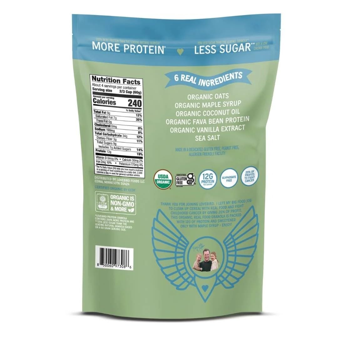 Lovebird Gluten Free Granola – 7 Real Ingredients, High Protein, USDA Organic (3 Pack)