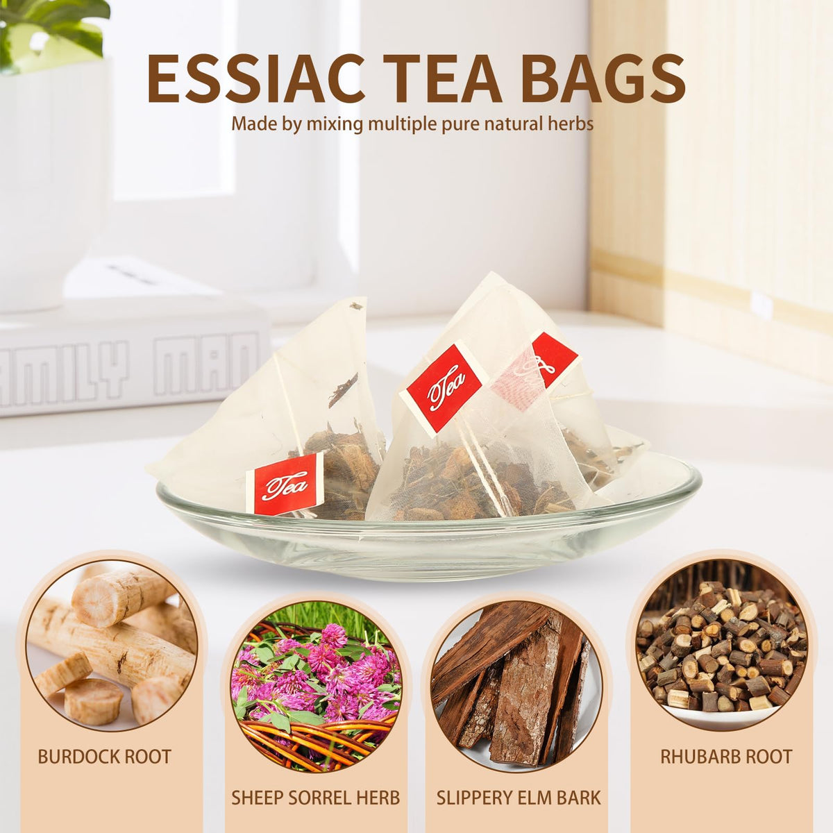 Loywoqi Essiac Tea Bags – Caffeine-Free Herbal Tea, 50 Count (3g x 50)