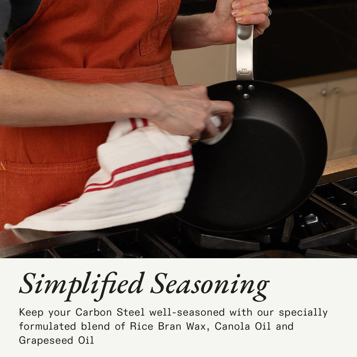 Made In Carbon Steel Seasoning Wax 6 oz – Canada Crafted with Rice Bran Wax, Canola & Grapeseed Oils