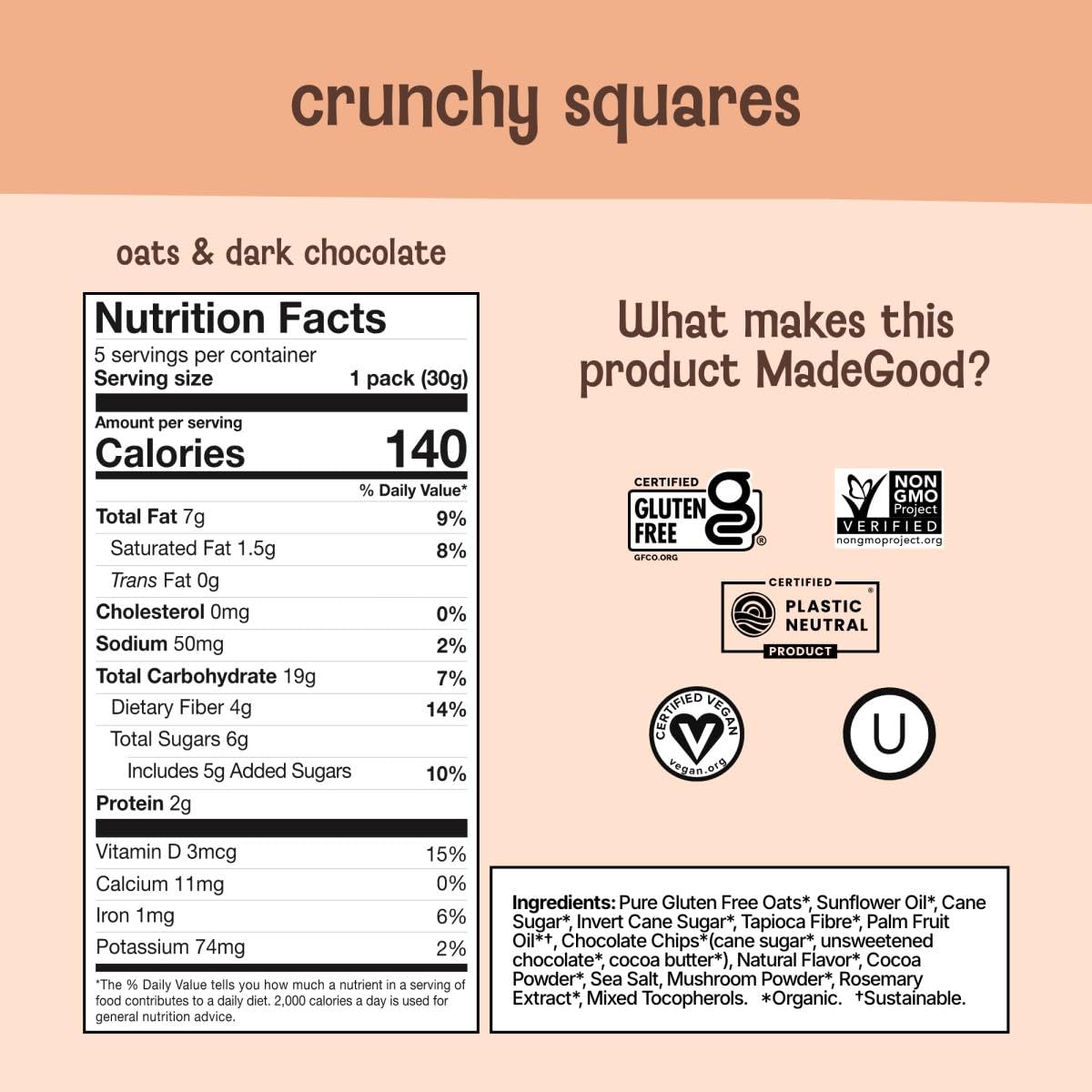 MadeGood Granola Variety Pack – Crunchy Squares, Bites, Bars & Morning Bars
