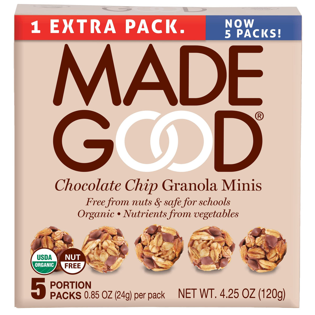 Made Good Granola Minis Chocolate Chip 24g – Pack of 6 | Gluten-Free, Nut-Free