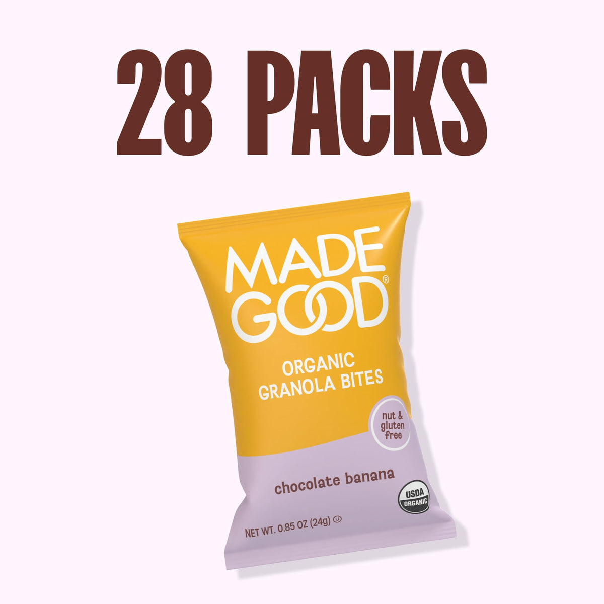 MadeGood Chocolate Banana Granola Bites – Organic Gluten-Free Minis (28 Pack)