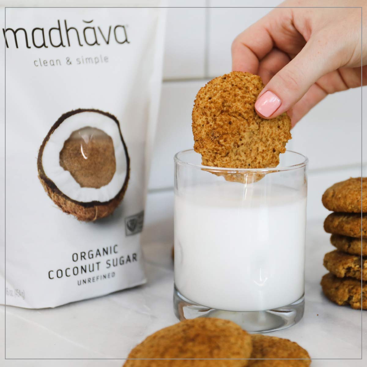 MADHAVA Organic Coconut Sugar (6-Pack, 16 oz) — Unrefined Natural Sweetener for Baking & Beverages