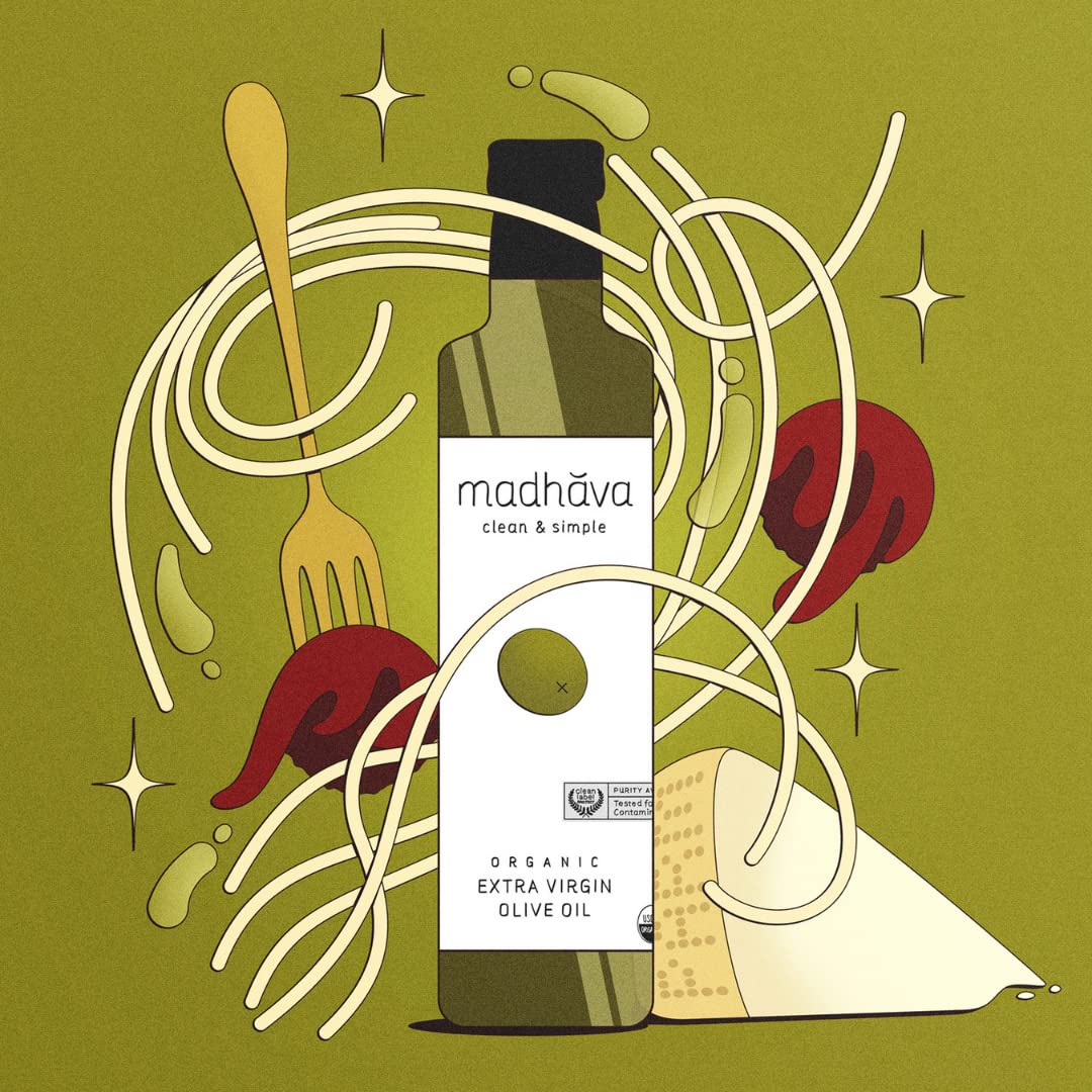 Madhava Organic Extra Virgin Olive Oil – 1L Tin, Single Source & Cold Extracted