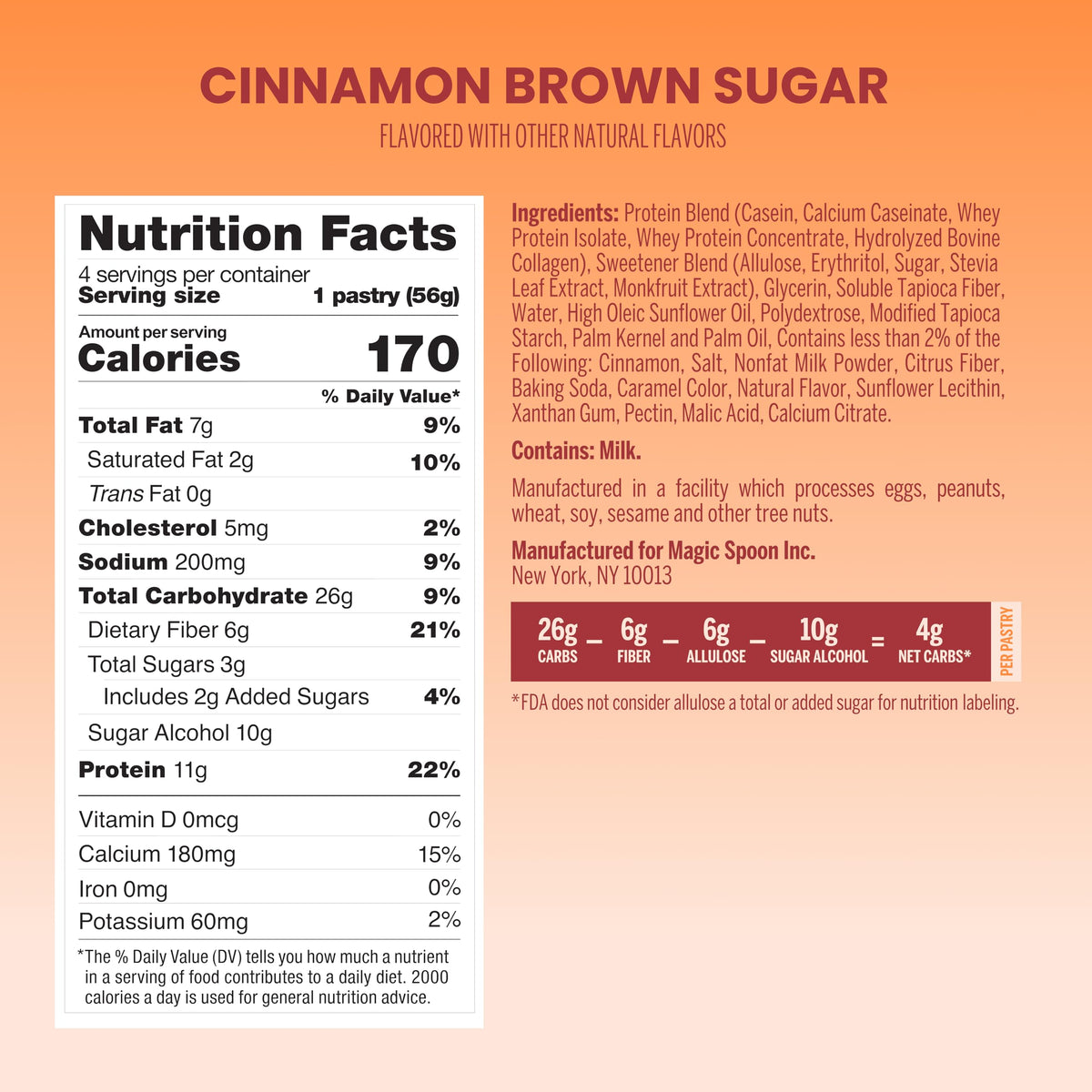 Magic Spoon High Protein Pastries Cinnamon Brown Sugar – 11g Protein, 6g Fiber, 5g Net Carbs, 3g Sugar | Gluten Free, Grain Free, Keto Friendly – 3 Boxes (12 Pastries Total)