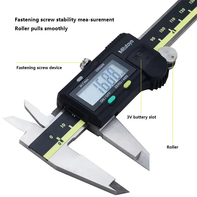 Mitutoyo Digital Caliper Stainless Steel Absolute Digimatic Caliper, 0-6"/150mm Range 500-196-20 Paquimetro Digital
