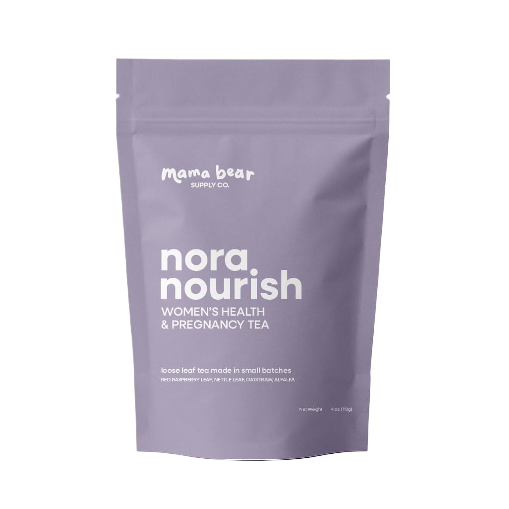 Mama Bear Supply Co. Nora Nourish Organic Pregnancy Tea – Caffeine-Free Red Raspberry Leaf Blend
