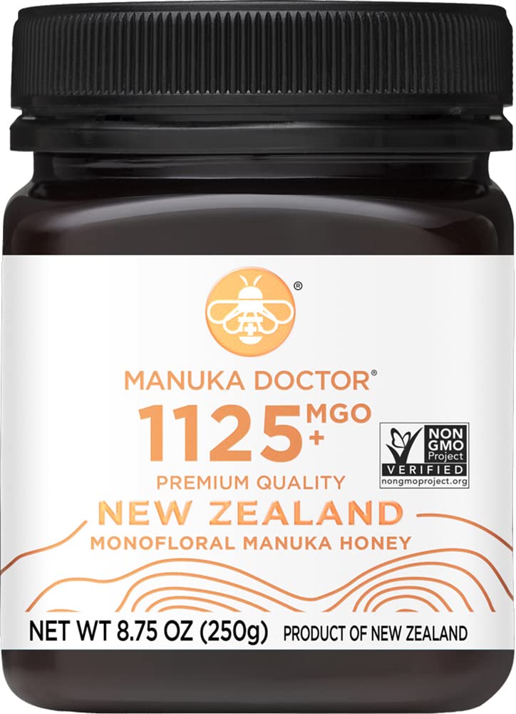 Manuka Doctor MGO 1125+ Monofloral Honey – 8.75 oz, Pure NZ Raw Non-GMO
