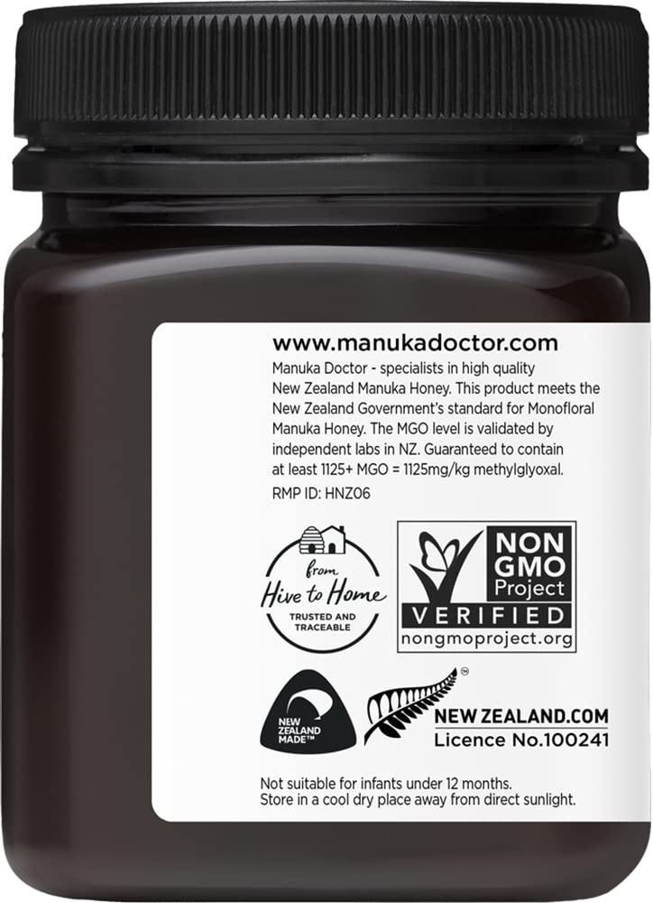 Manuka Doctor MGO 1125+ Monofloral Honey – 8.75 oz, Pure NZ Raw Non-GMO