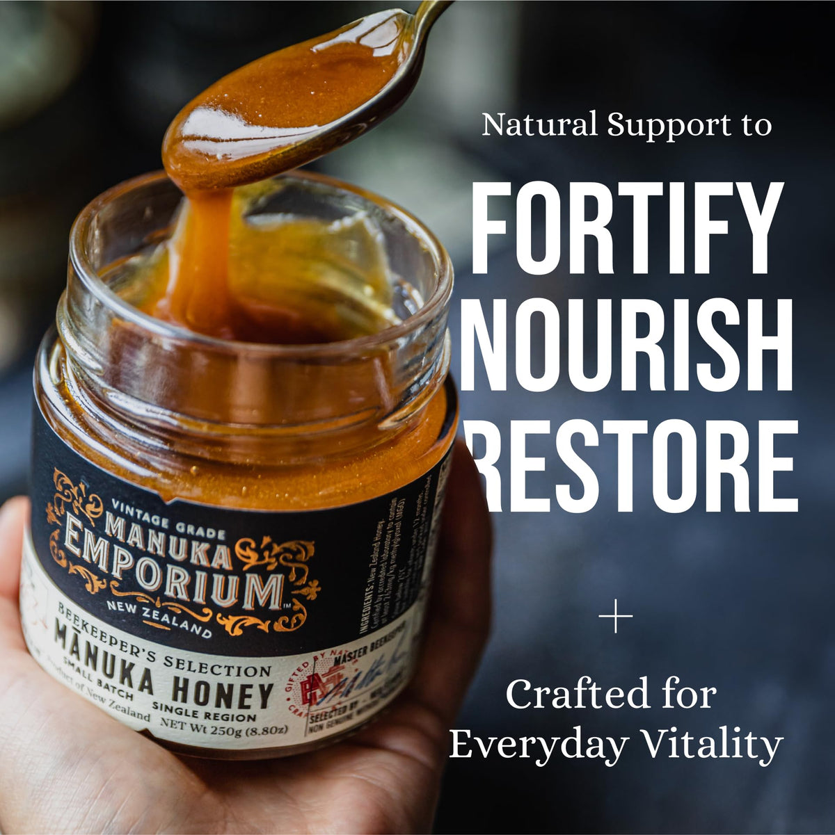 Manuka Emporium MGO 263+ Manuka Honey - 8.8oz Glass Jar | Monofloral NZ Honey