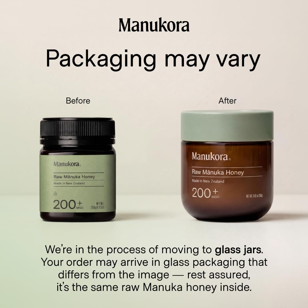 Manukora Raw Manuka Honey MGO 200+ | Traceable NZ Honey, Non-GMO, 250g
