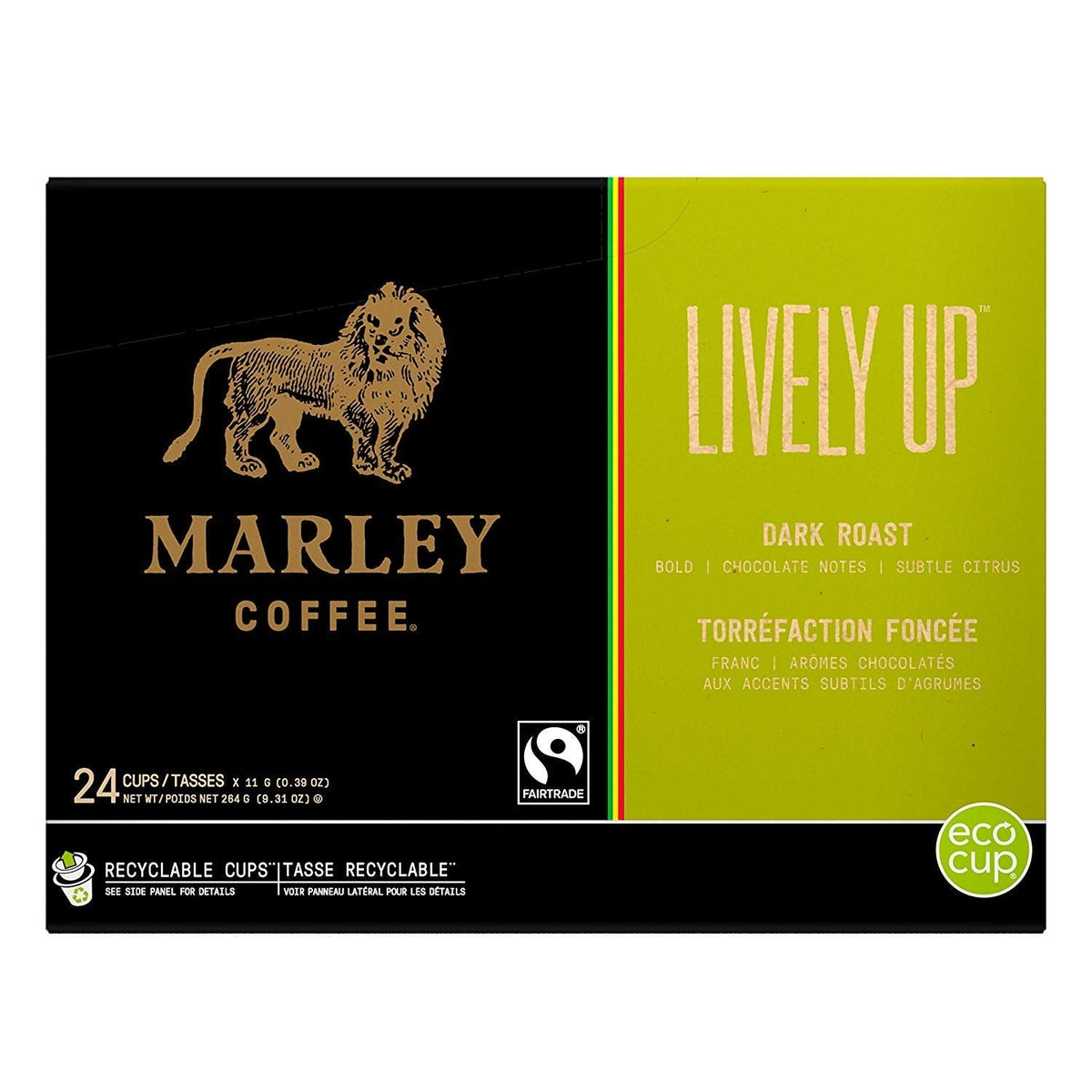 Marley Coffee Lively Up! RealCup Organic Espresso Roast – Keurig K-Cup, 96 Count