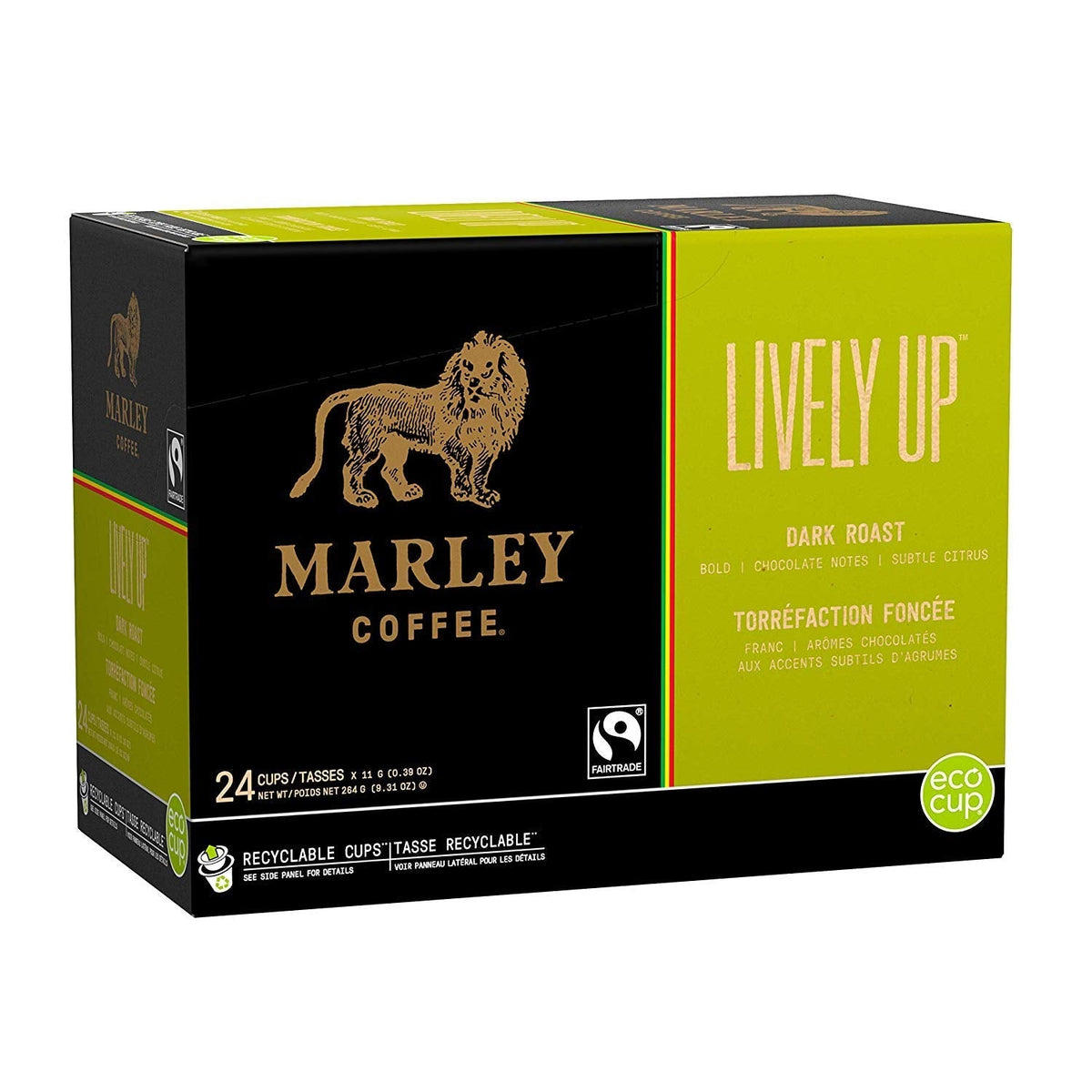 Marley Coffee Lively Up! RealCup Organic Espresso Roast – Keurig K-Cup, 96 Count