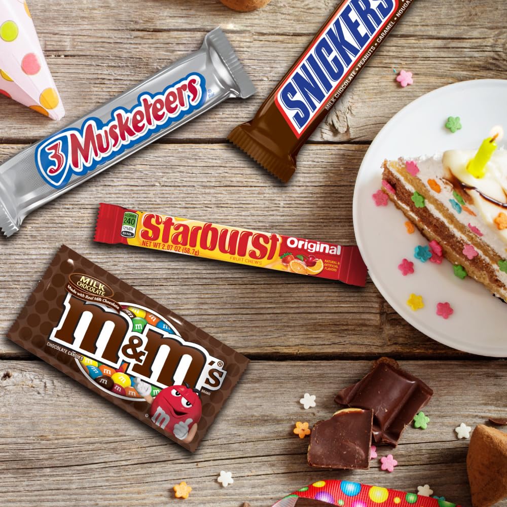 Mars Variety Pack — M&M'S, SNICKERS, 3 MUSKETEERS, SKITTLES & STARBURST, 30 Full-Size Bars (56.11 oz)
