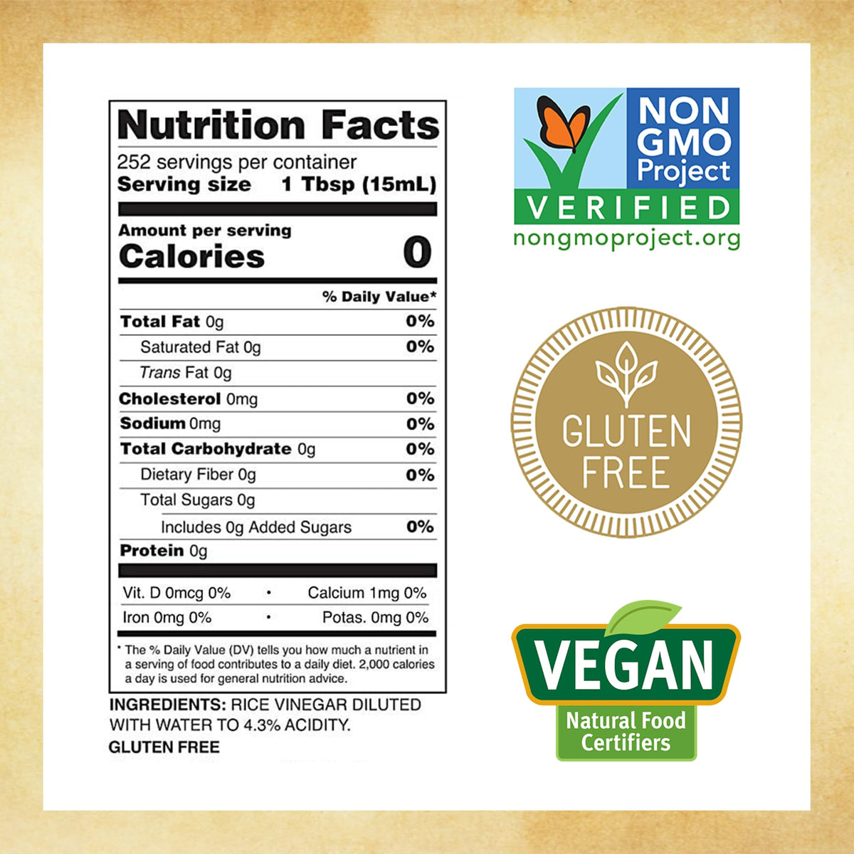 Marukan Genuine Brewed Rice Vinegar – Unseasoned, 1 Gallon | Gluten-Free, Non-GMO