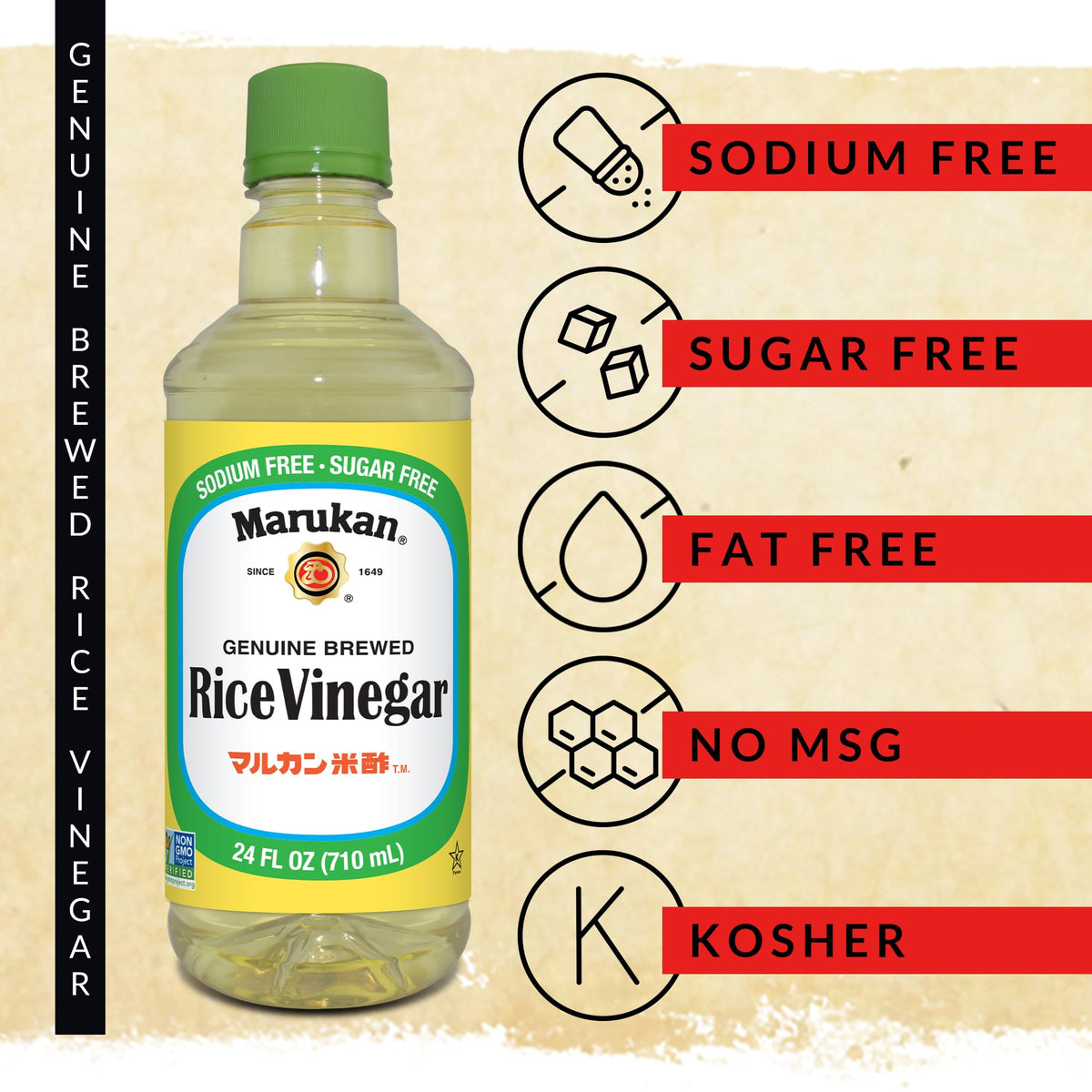 Marukan Genuine Brewed Rice Vinegar – Unseasoned, 1 Gallon | Gluten-Free, Non-GMO