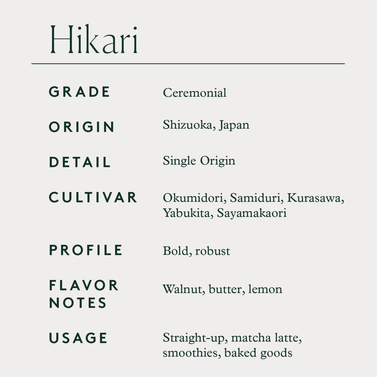 MATCHAFUL Hikari Ceremonial Matcha — Single Origin Shizuoka, Creamy Walnut, Lemon & Butter Notes
