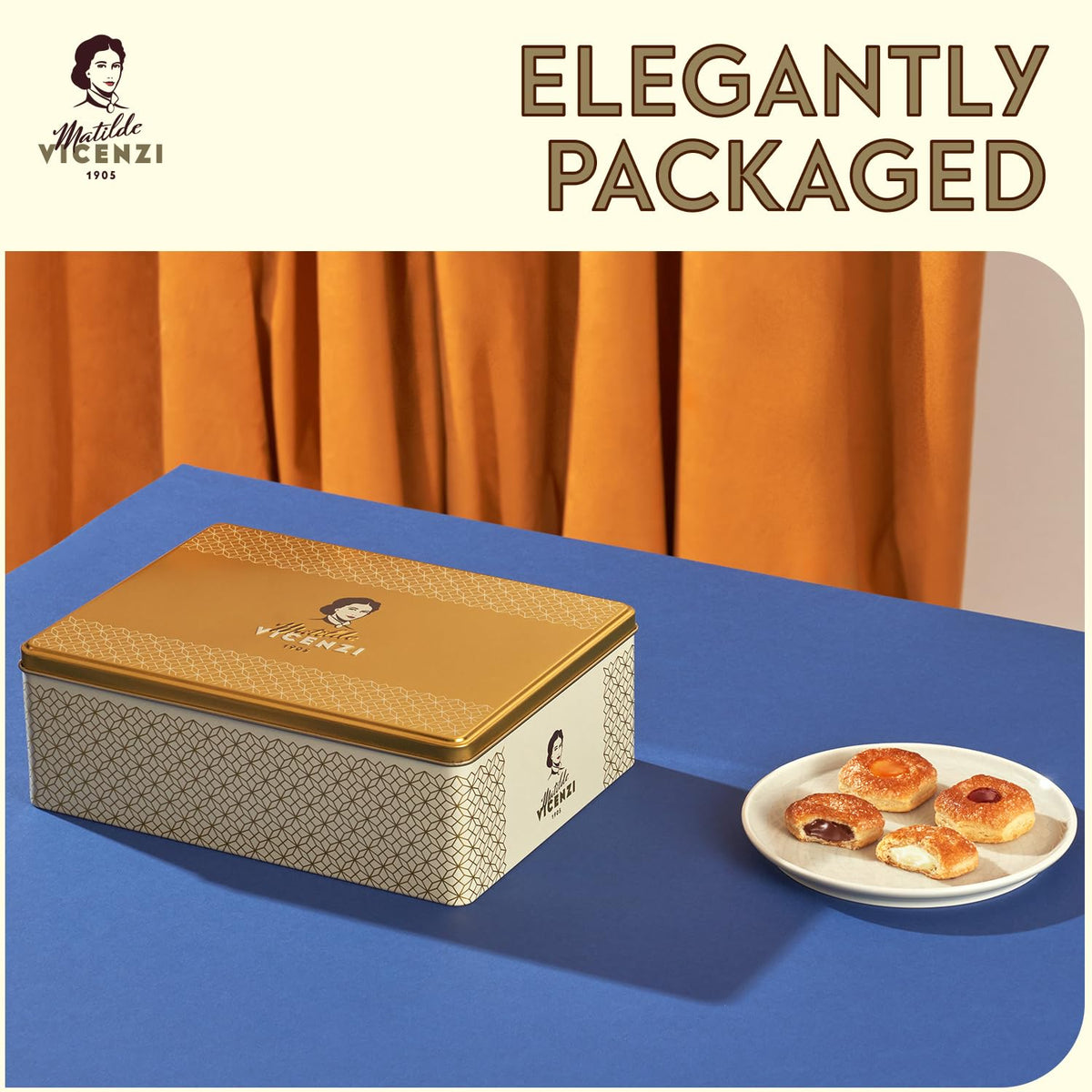 Matilde Vicenzi Millefoglie D’Italia Cookie Tin – Imported Italian Butter Cookies & Pastries Gift Box