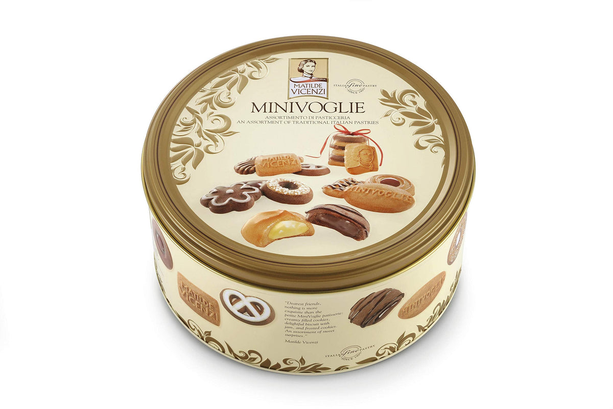 Matilde Vicenzi Minivoglie Butter Cookies Tin – Italian Pastry Assortment (500 g)