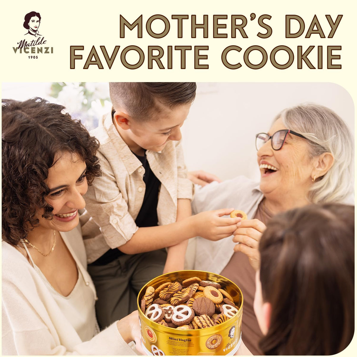 Matilde Vicenzi Minivoglie Butter Cookies Tin – Italian Pastry Assortment (500 g)
