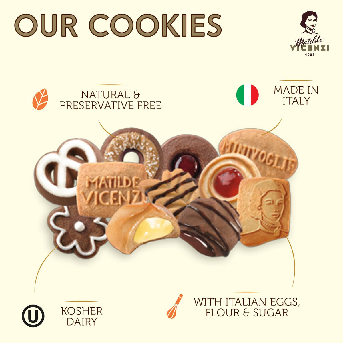 Matilde Vicenzi Minivoglie Butter Cookies Tin – Italian Pastry Assortment (500 g)