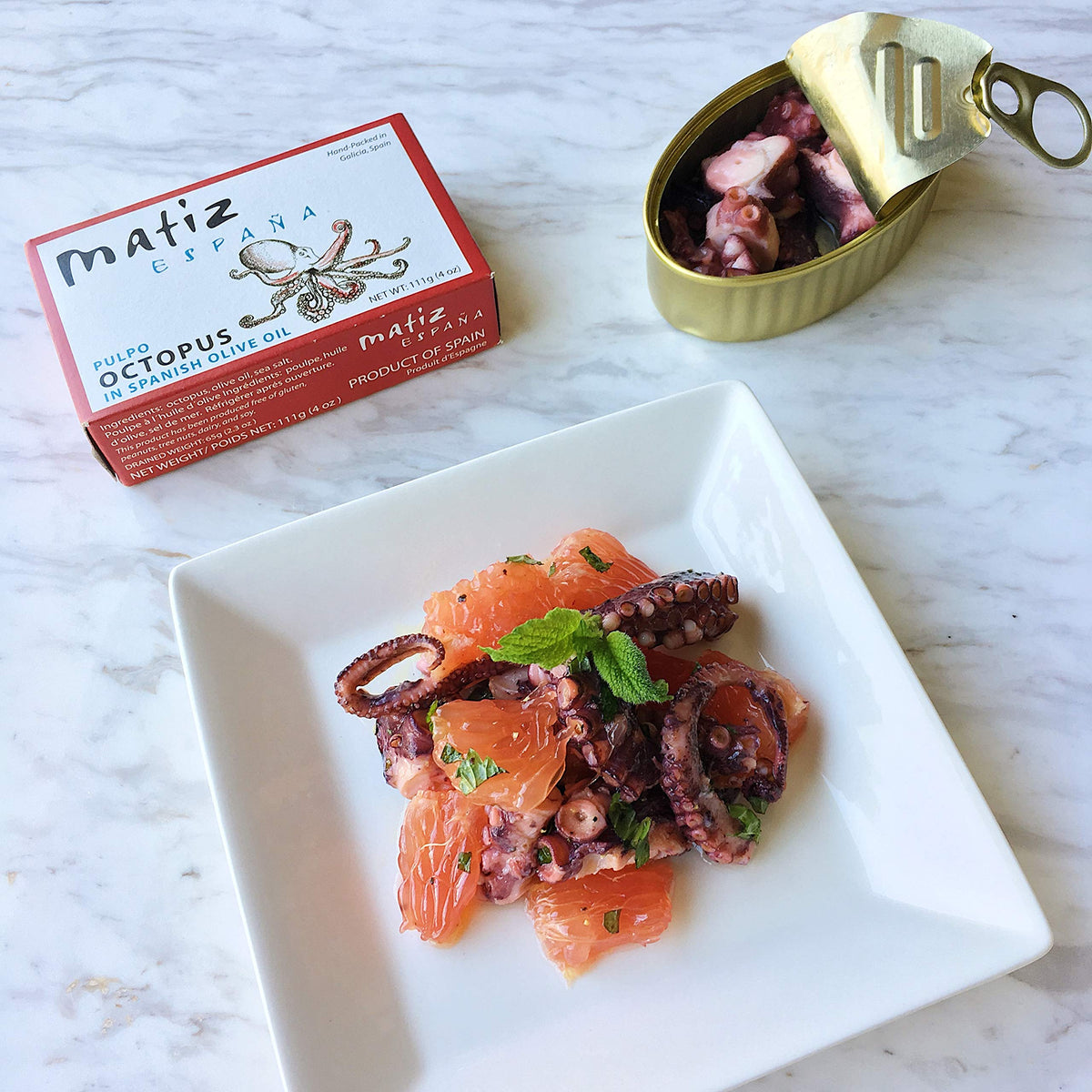 Matiz Pulpo Wild-Caught Spanish Octopus in Olive Oil – 4 oz, 5 Pack