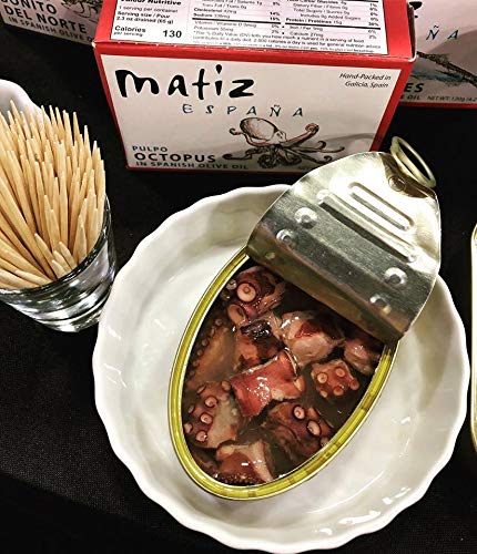 Matiz Pulpo Wild-Caught Spanish Octopus in Olive Oil – 4 oz, 5 Pack