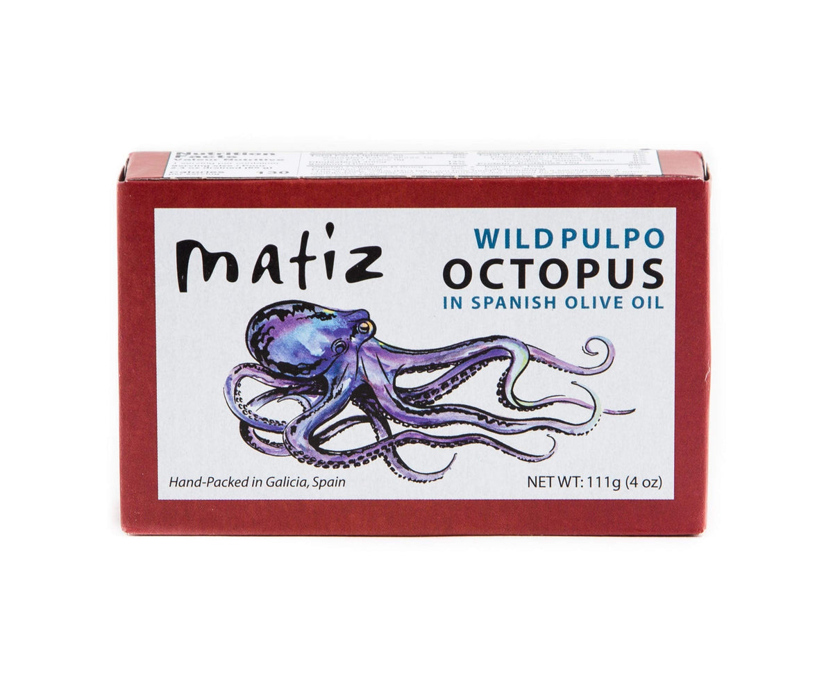 Matiz Pulpo Wild-Caught Spanish Octopus in Olive Oil – 4 oz, 5 Pack
