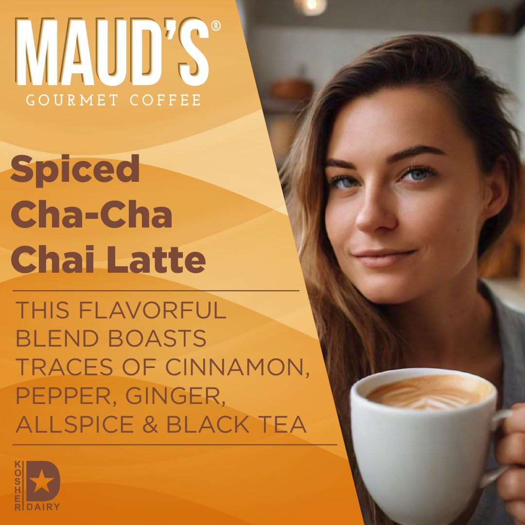 Maud's Chai Tea Latte Pods – 72 Ct, Keurig K-Cup Compatible, 100% Gourmet Blended Tea Leaves
