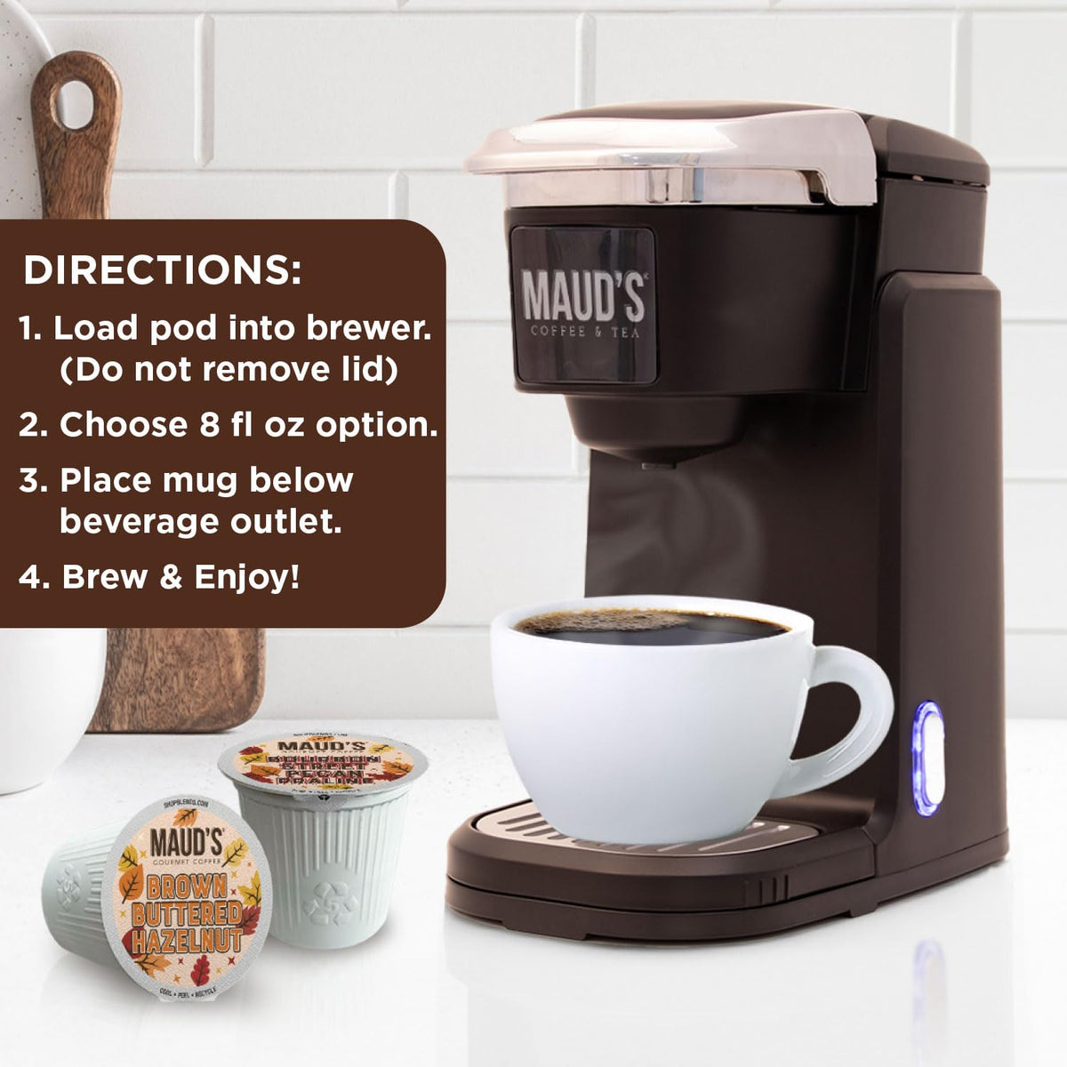 Maud's Fall Flavored Coffee Pods Variety Pack – 42ct, 6 Flavors, Medium Roast, 100% Arabica, Keurig Compatible