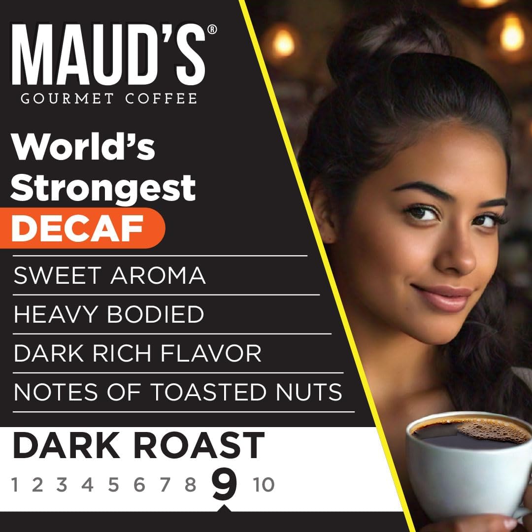 Maud's World's Strongest Decaf Coffee Pods – 50ct, Arabica, Keurig Compatible