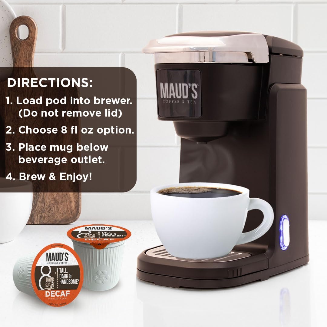Maud's Decaf Dark Roast Coffee Pods – 50ct, 100% Arabica, Keurig K-Cup Compatible