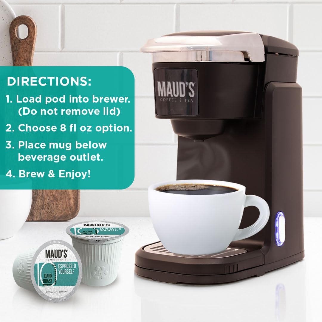 Maud's Espresso Roast Pods – 50 Count, Dark Roast, 100% Arabica, Keurig K-Cup Compatible | MAUD'S