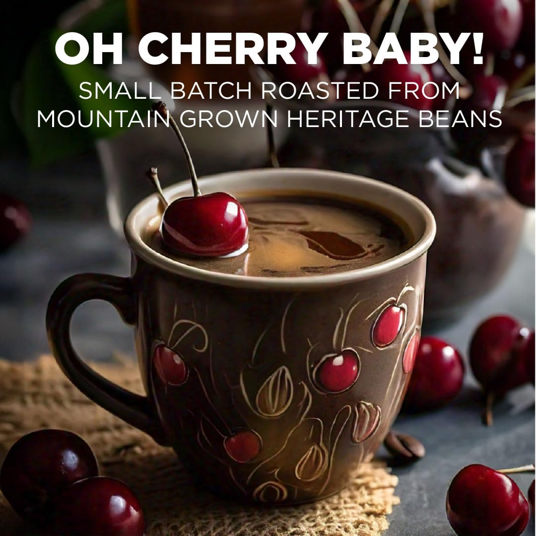 Maud's Cherry Flavored Coffee Pods - 50 Count, Medium Roast, 100% Arabica, Keurig Compatible